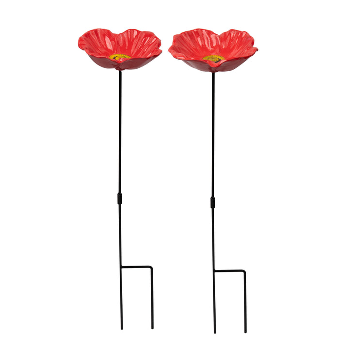 Set of 2 Cast Iron Bird Bath Feeders