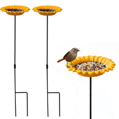 Set of 2 Cast Iron Bird Bath Feeders