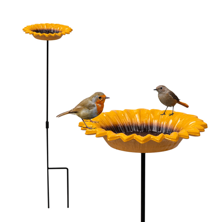 Set of 2 Cast Iron Bird Bath Feeders