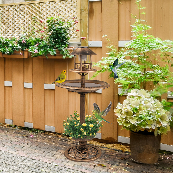 Garden Bird Bath Solar Feeding Station