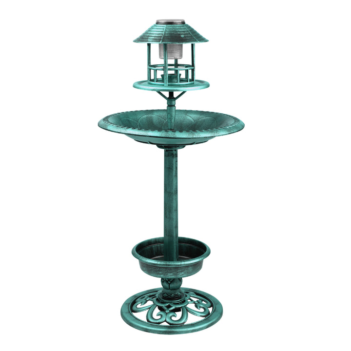 Garden Bird Bath Solar Feeding Station