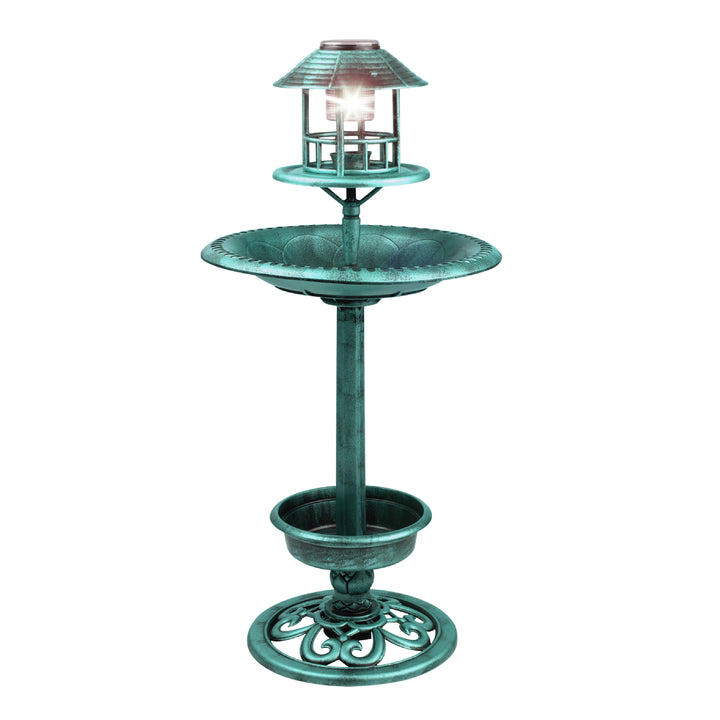 Garden Bird Bath Solar Feeding Station