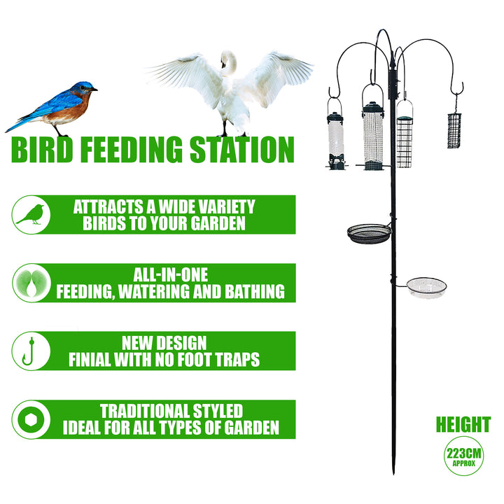 Bird Feeding Station With Water Bath