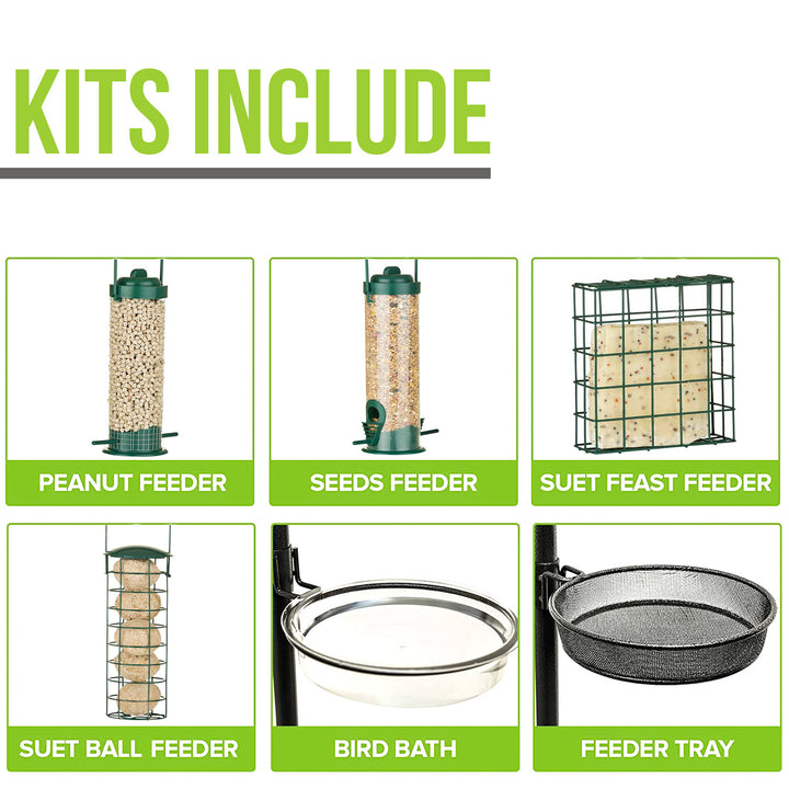 Bird Feeding Station With Water Bath