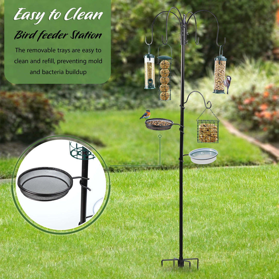 Bird Feeding Station With Water Bath