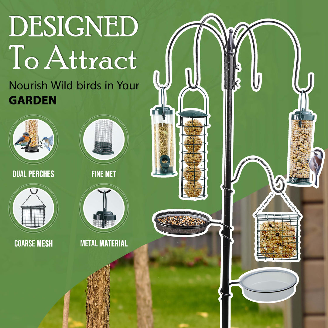 Bird Feeding Station With Water Bath
