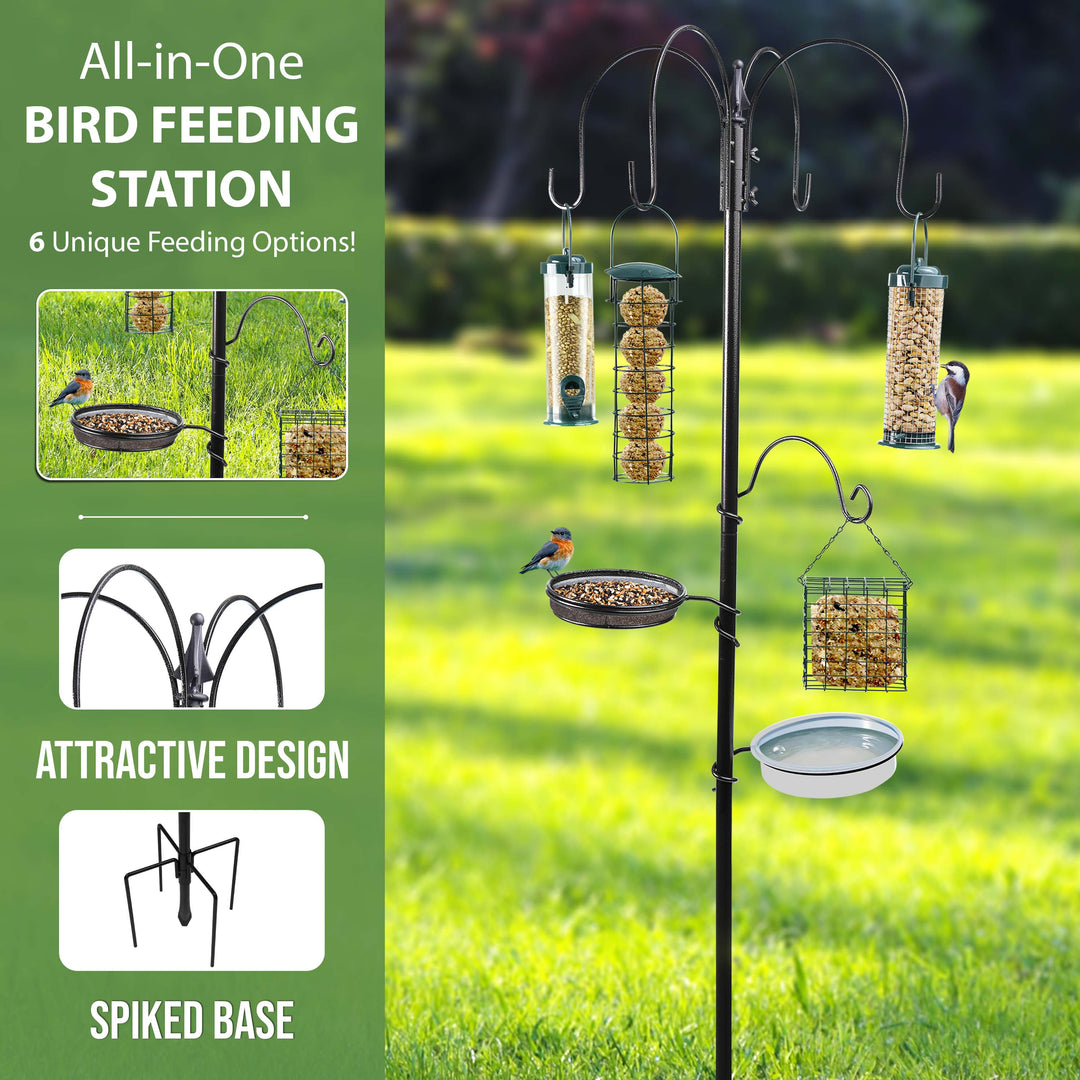 Bird Feeding Station With Water Bath