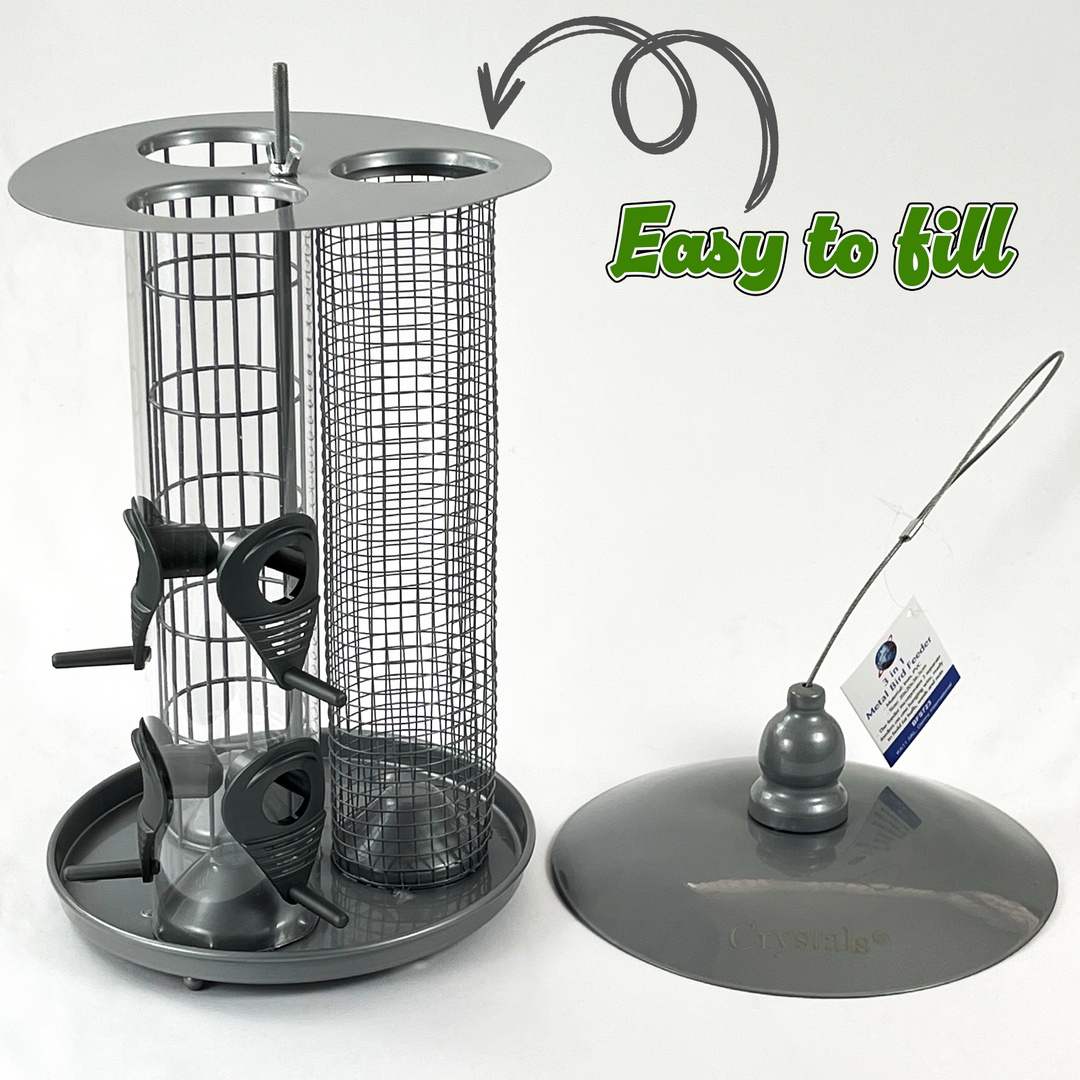 3 in 1 Bird Feeder - Seeds, Nuts & Fat Ball