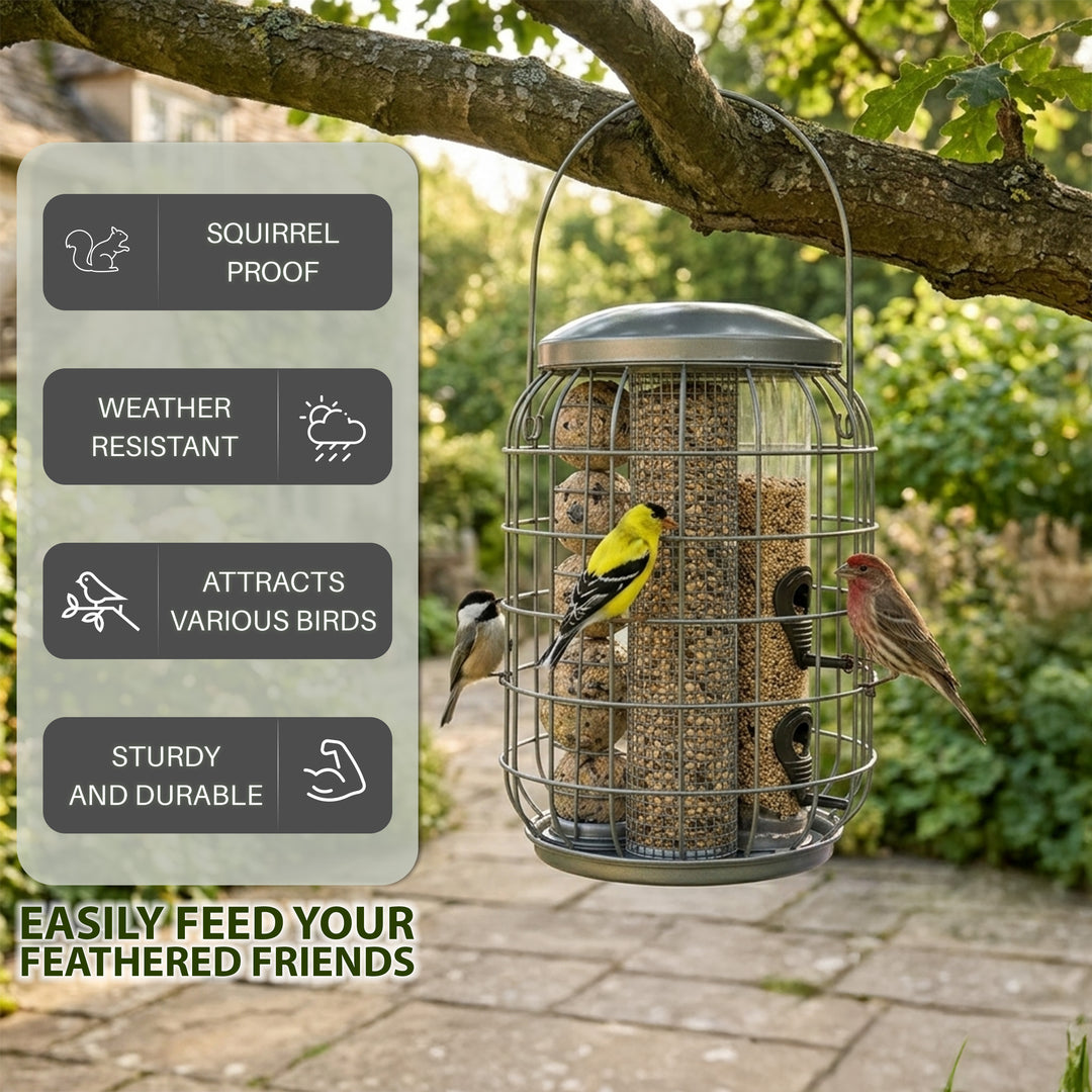 Squirrel Proof Seed, Nut, Fat Ball Bird Feeder