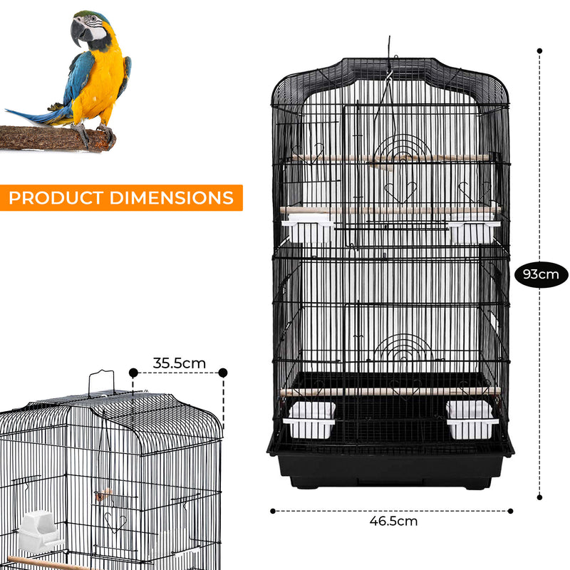 Bird Cage Large Metal - Black/White