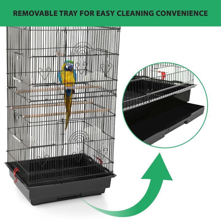 Bird Cage Large Metal - Black/White