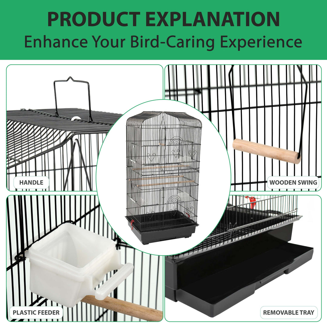 Bird Cage Large Metal - Black/White