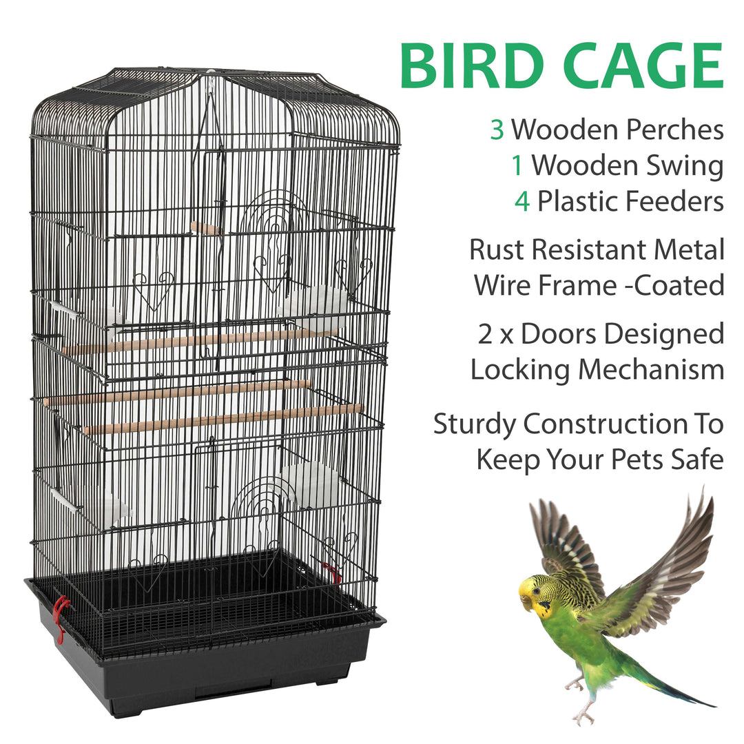 Bird Cage Large Metal - Black/White