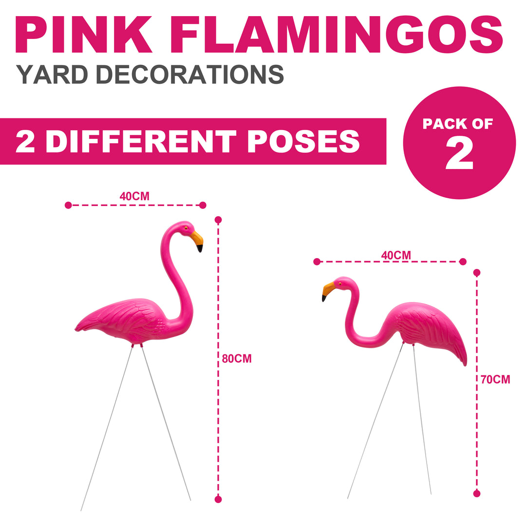 Realistic Pink Garden Flamingo Pair
