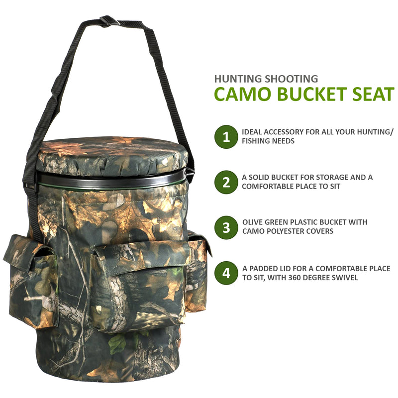 Spinning/Swivel Hunting Shooting Camo Bucket