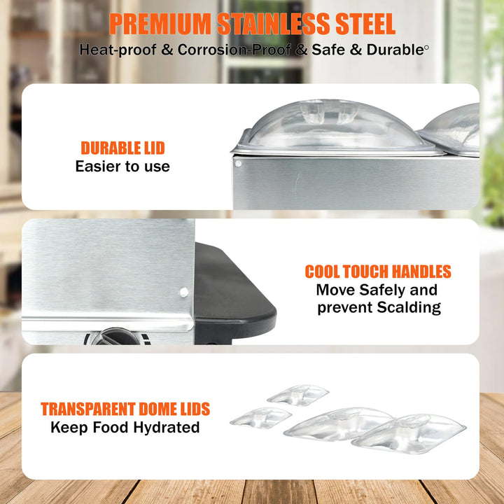 4 Tray Compartments Electric Buffet Server