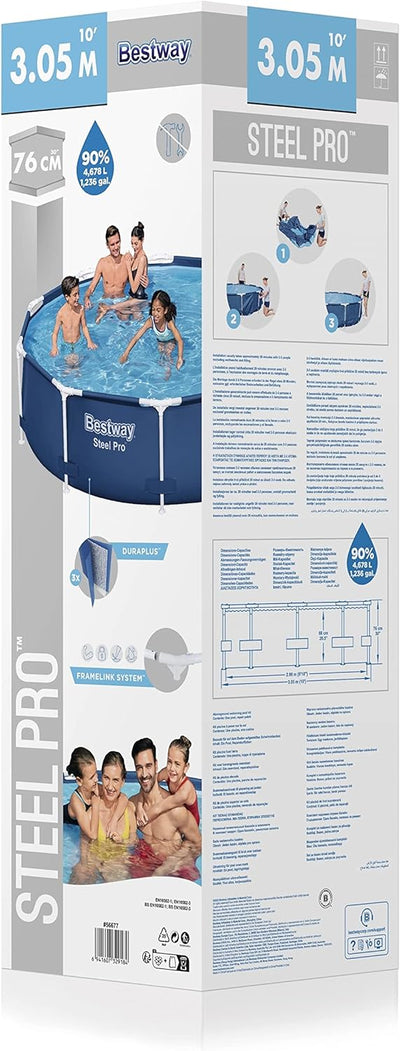 Bestway Steel Pro Frame Pool, 305 x 76 cm, Blue