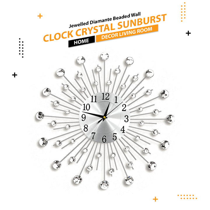 Living Room Diamante Beaded Wall Clock