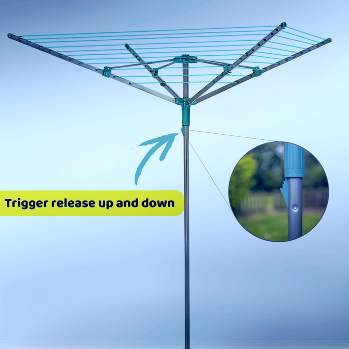 4 Arm Rotary Washing Line Clothes Airer