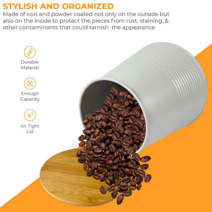 Set of 3 Tea/Coffee/Sugar Canisters