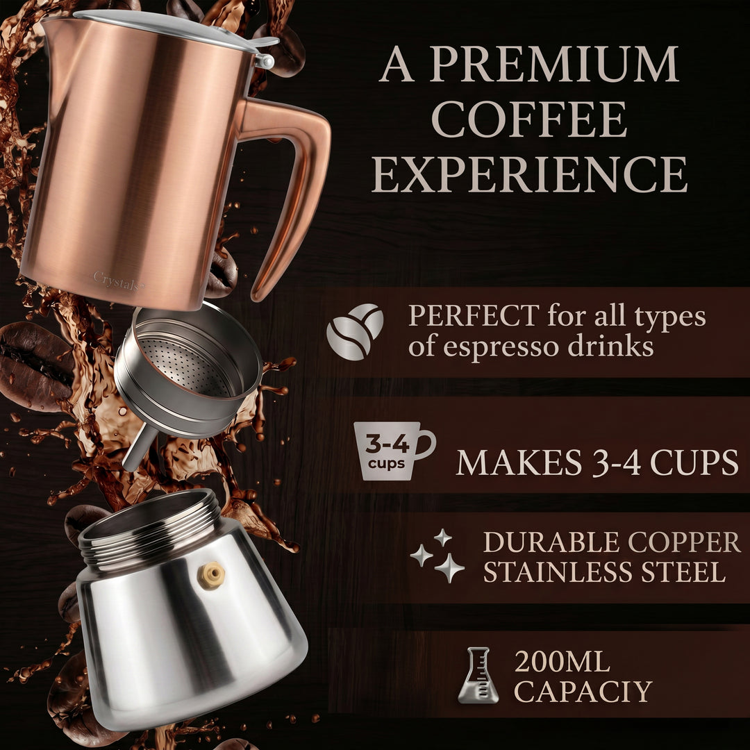 4-Cup Stainless Steel Espresso Maker