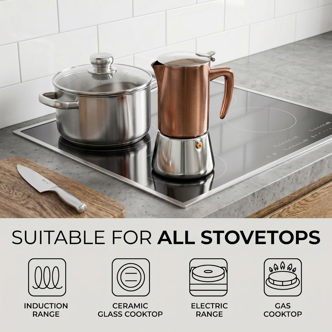 4-Cup Stainless Steel Espresso Maker