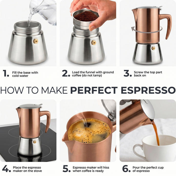 4-Cup Stainless Steel Espresso Maker