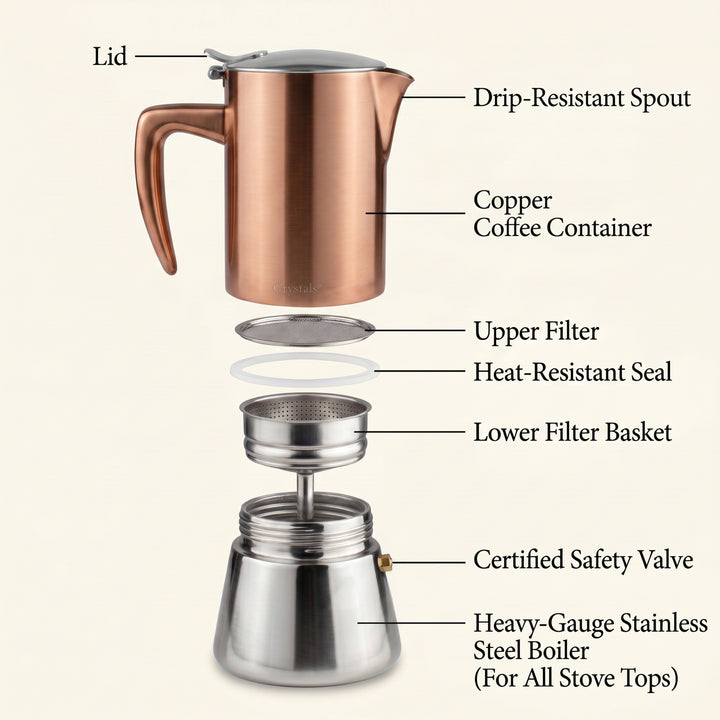 6-Cup Stainless Steel Moka Pot