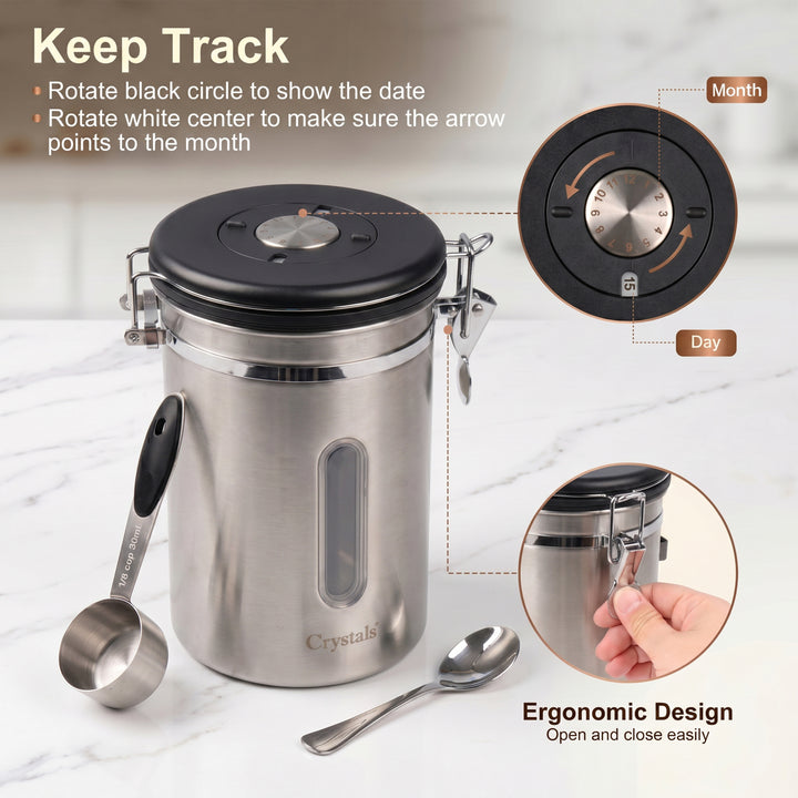 1800ml Stainless Steel Coffee Canister