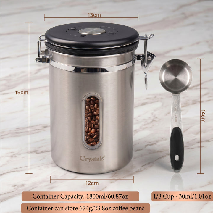 1800ml Stainless Steel Coffee Canister