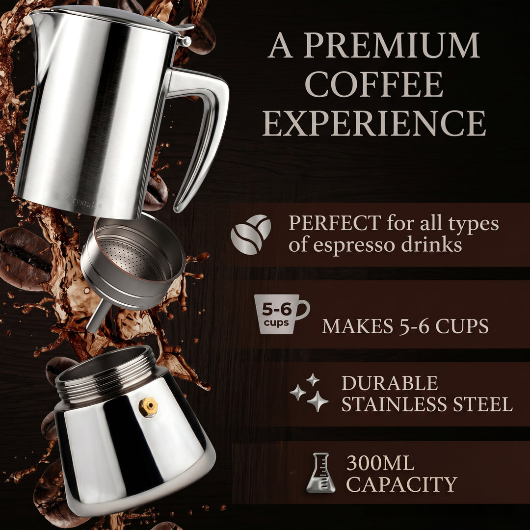 6-Cup Stainless Steel Moka Pot
