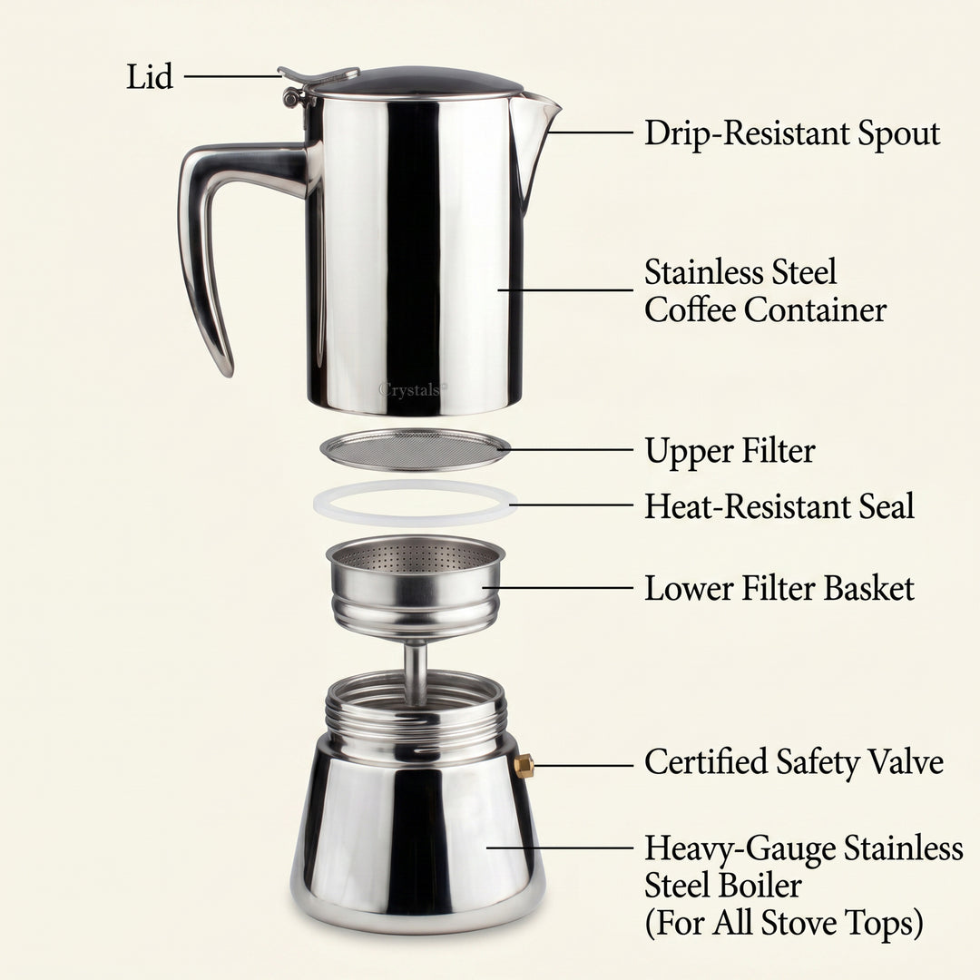 6-Cup Stainless Steel Moka Pot