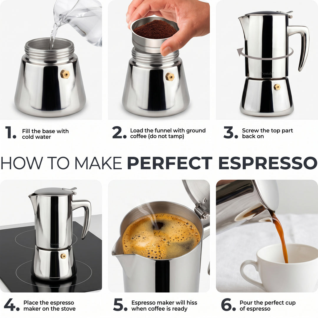 6-Cup Stainless Steel Moka Pot