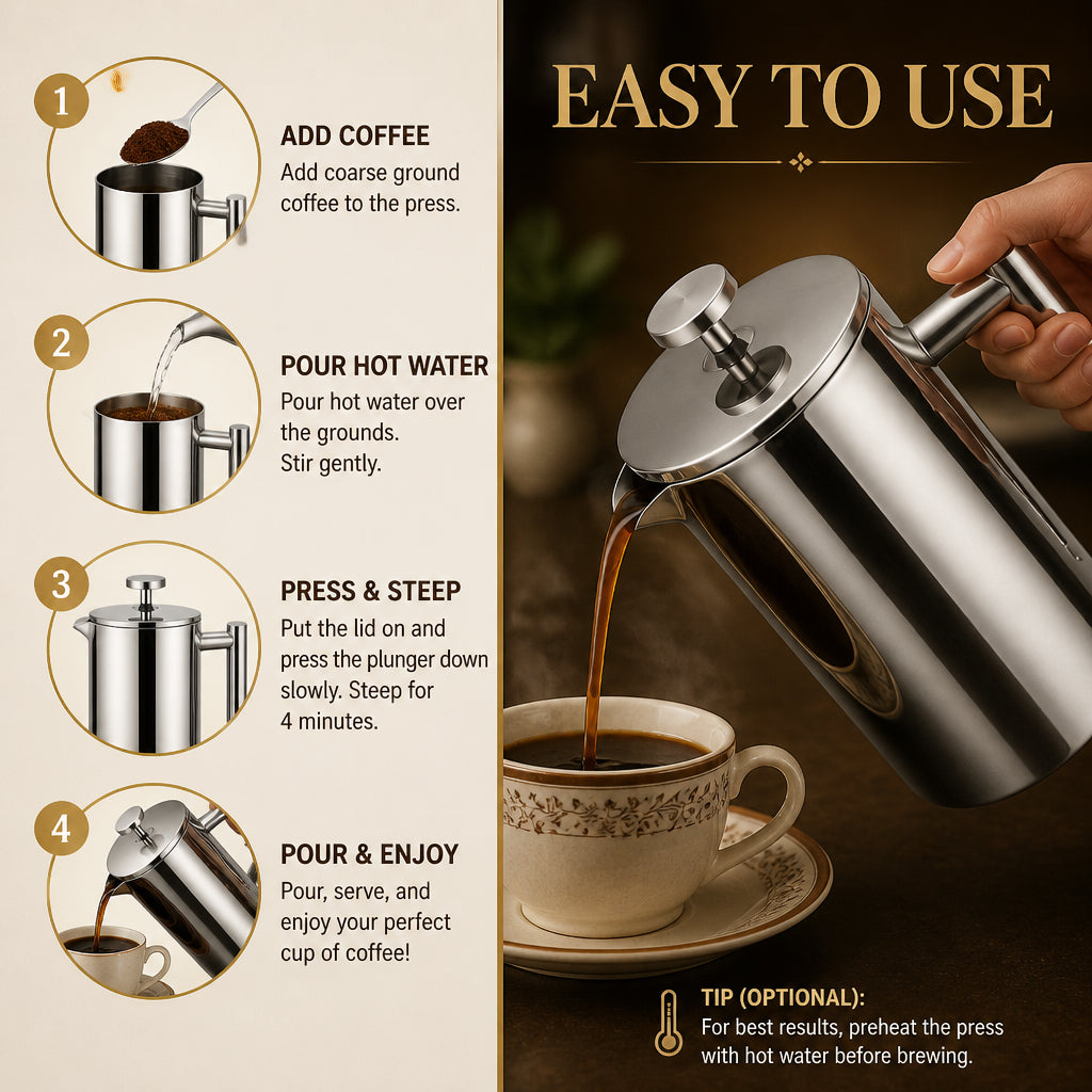 Stainless Steel Coffee French Press