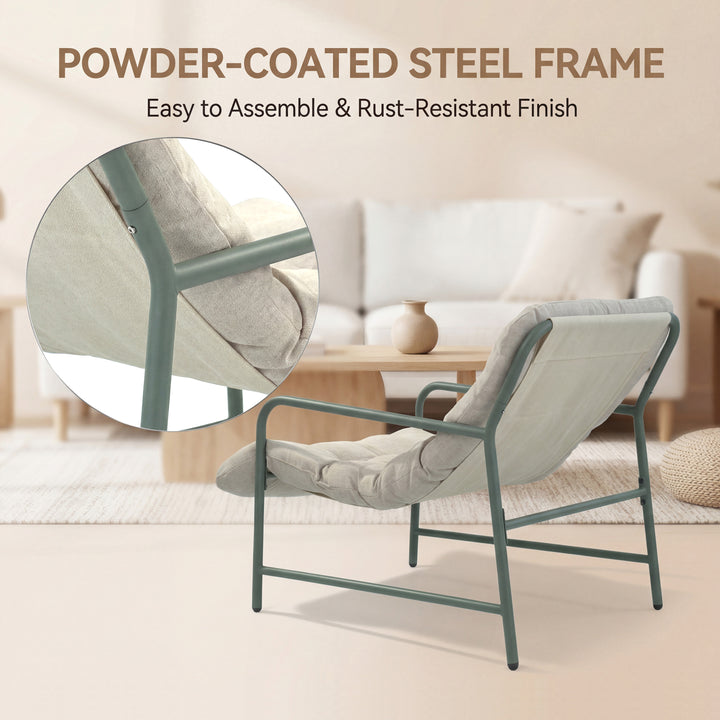 Outdoor Patio Garden Armchair with Footstool