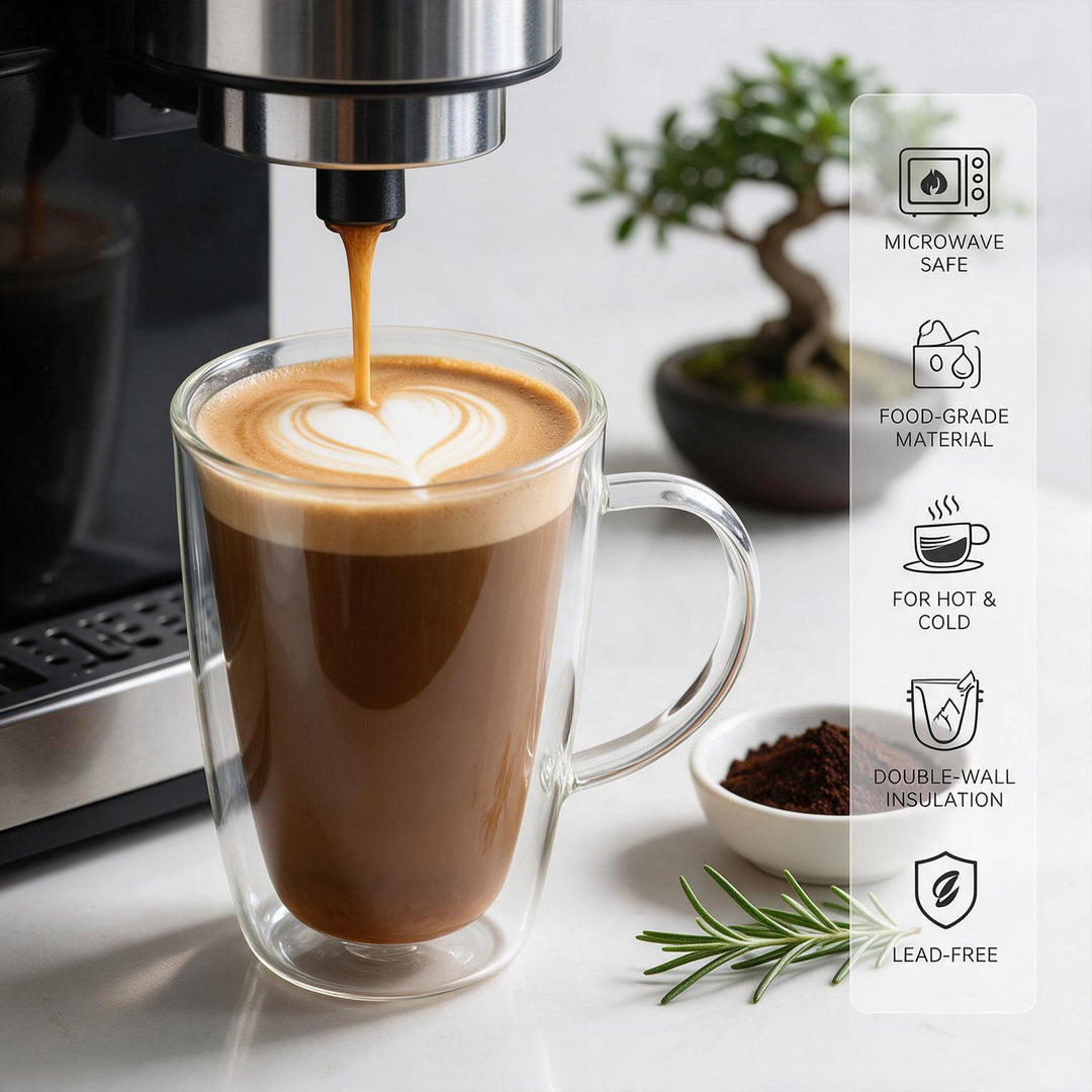 2x 350ml Double Wall Insulated Coffee Mugs