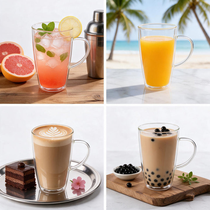2x 350ml Double Wall Insulated Coffee Mugs