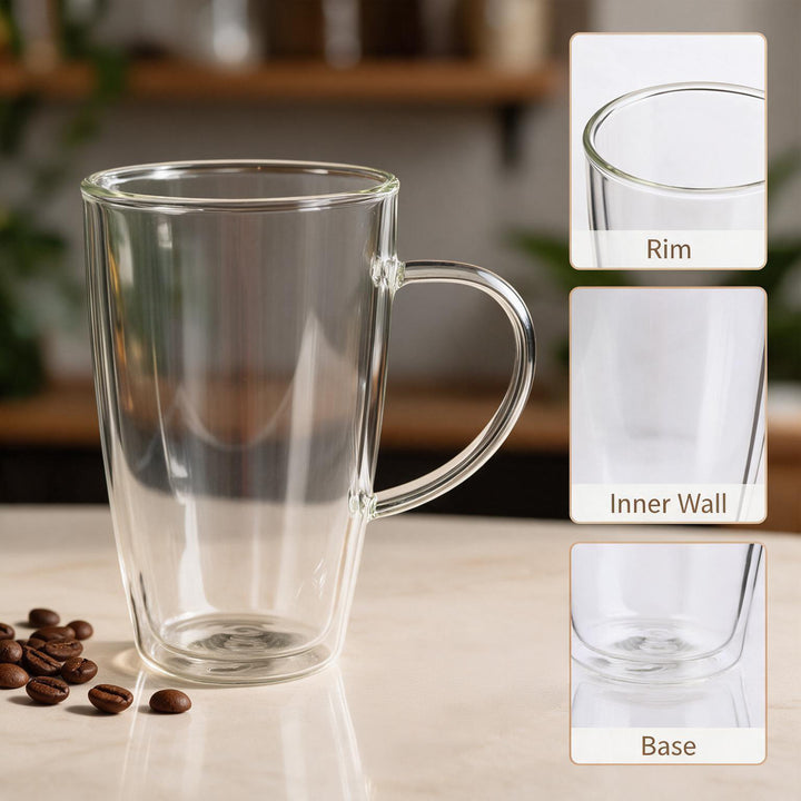 2x 350ml Double Wall Insulated Coffee Mugs