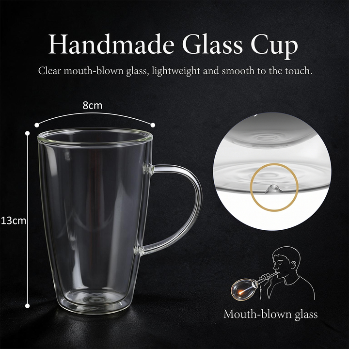2x 350ml Double Wall Insulated Coffee Mugs