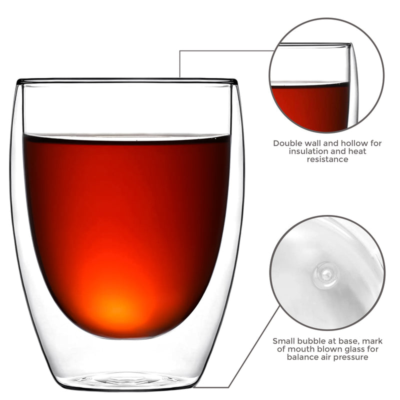 2Pc Double Wall Insulated Coffee Glass - 350 ml