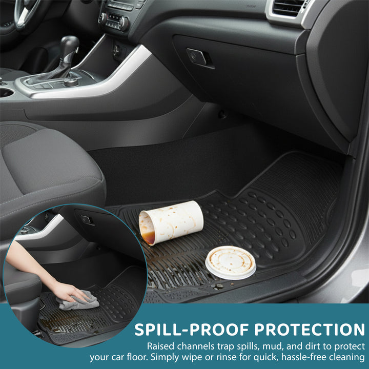 3PCs Universal Rubber Car Mat