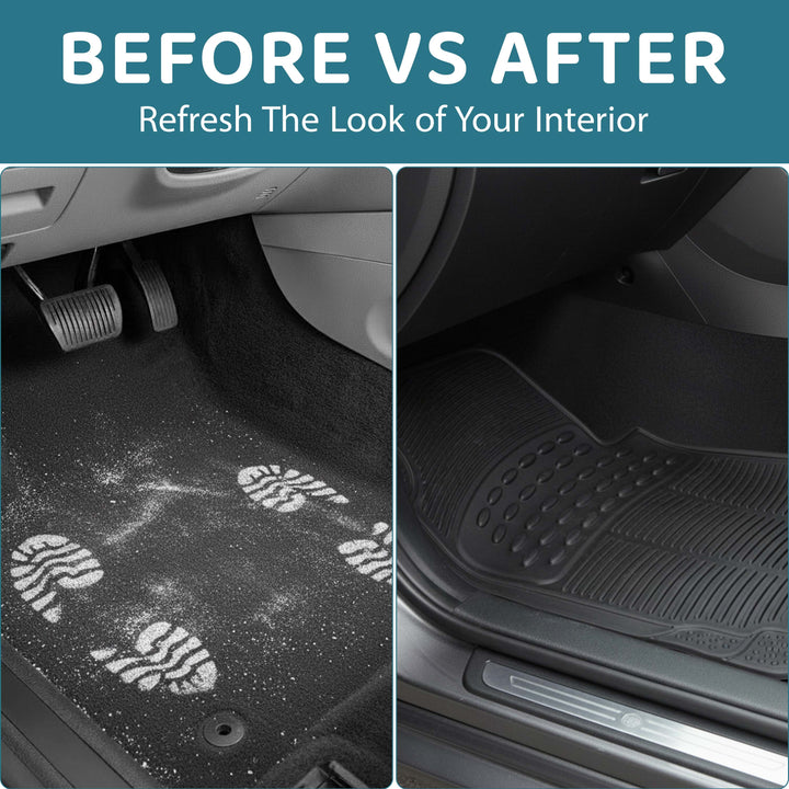 3PCs Universal Rubber Car Mat