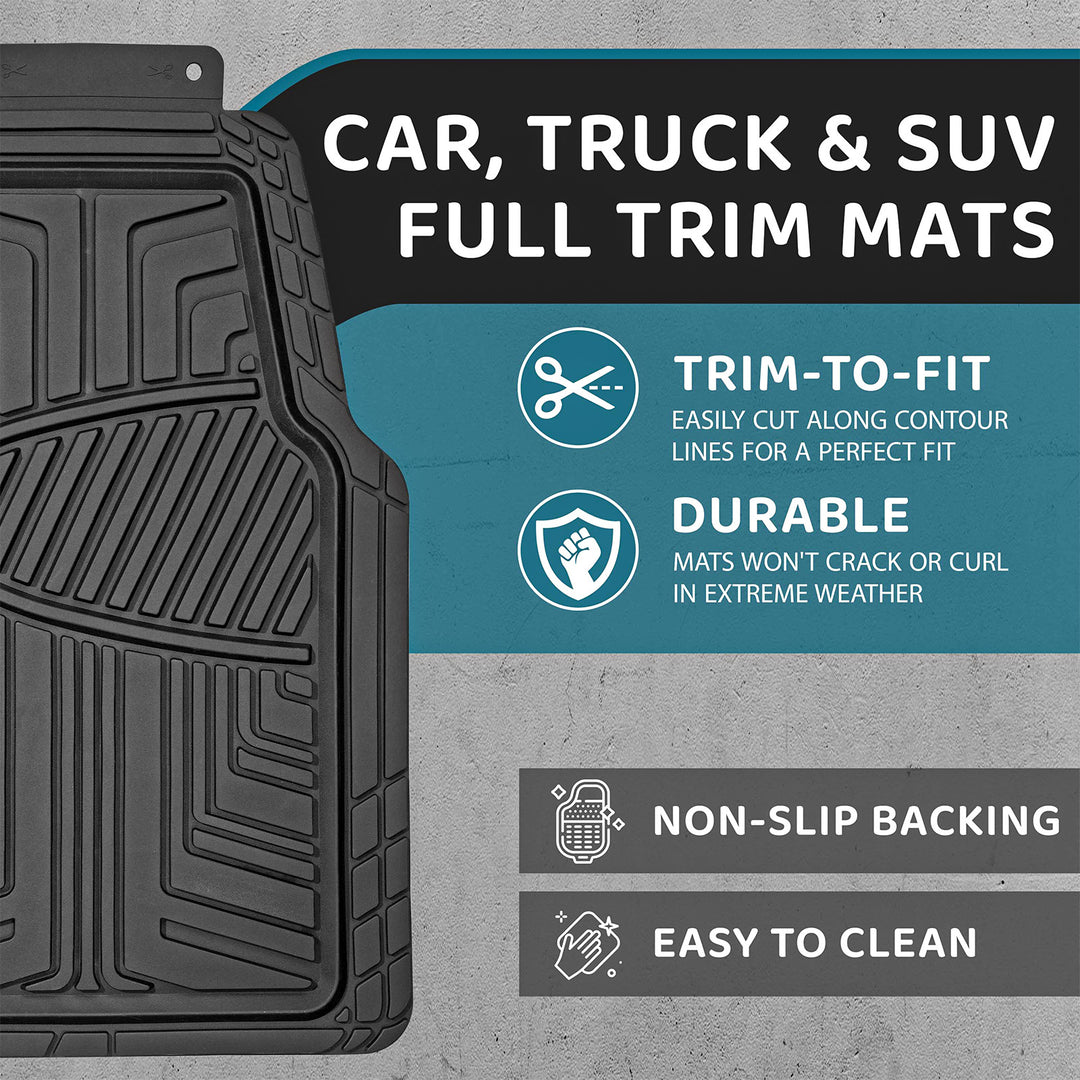 4 PCS Heavy Duty Rubber Car Mat