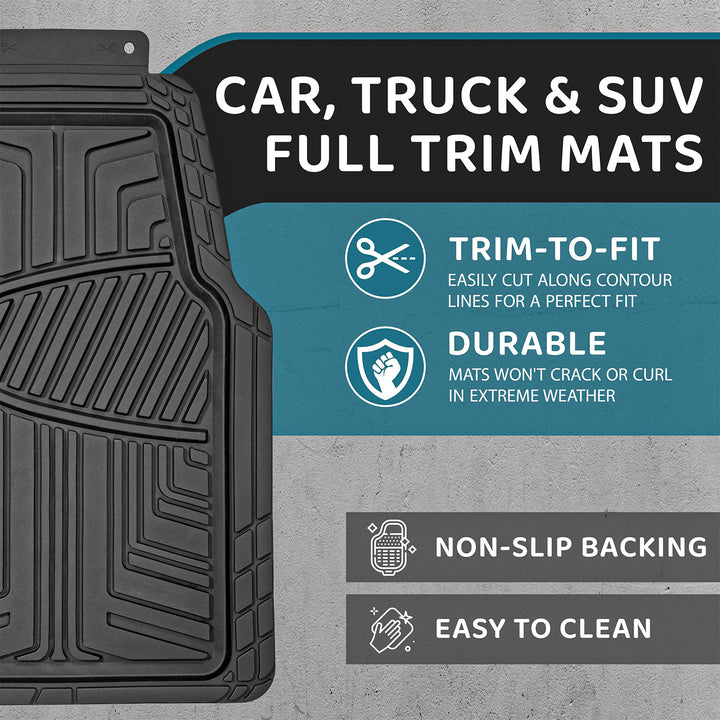 4 PCS Heavy Duty Rubber Car Mat