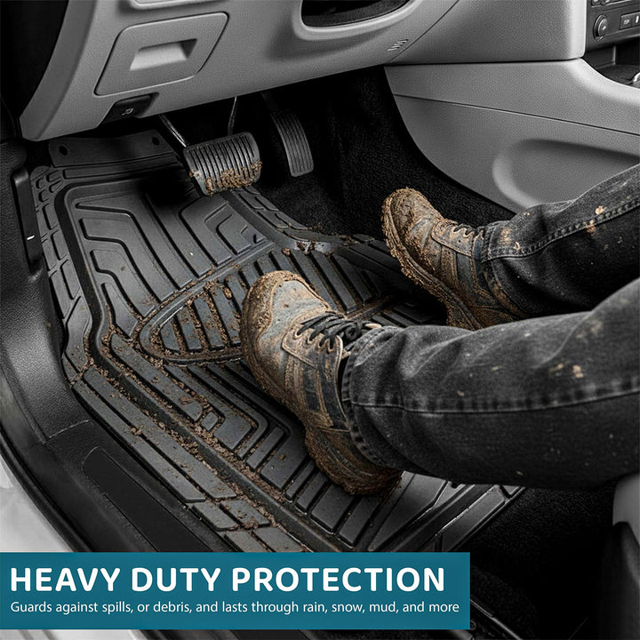 4 PCS Heavy Duty Rubber Car Mat