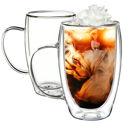 2Pc Double Wall Insulated Coffee Glass