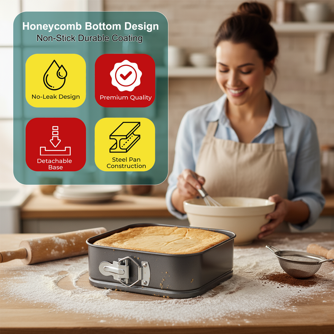 5Pcs Non Stick Square Cake Baking Trays