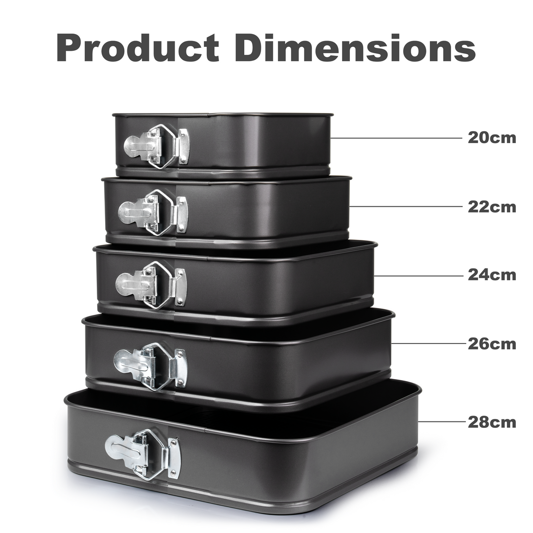 5Pcs Non Stick Square Cake Baking Trays