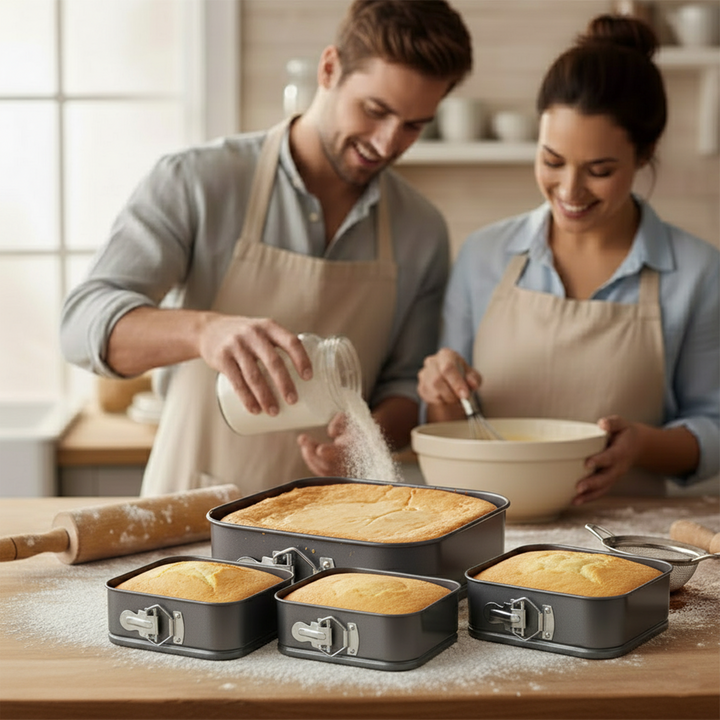 5Pcs Non Stick Square Cake Baking Trays