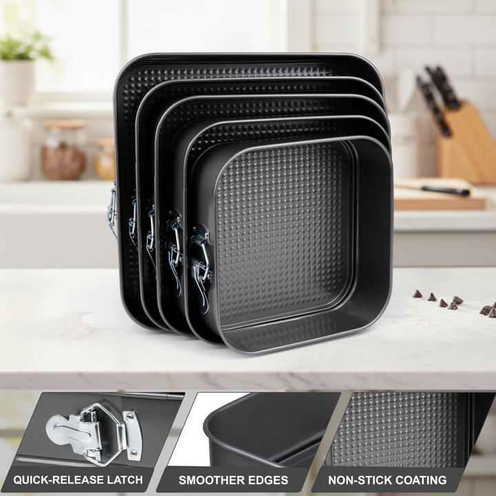 5Pcs Non Stick Square Cake Baking Trays